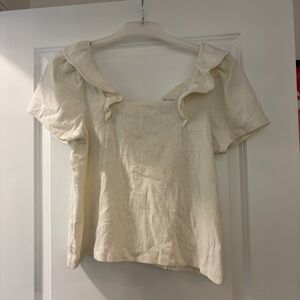 Madewell Crosshatch Ruffle Top